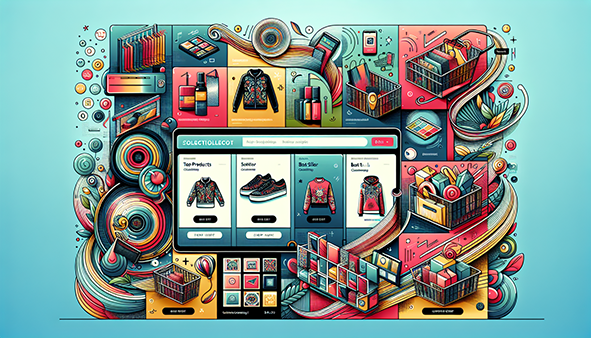 Illustration of an engaging collection page design in a Shopify store