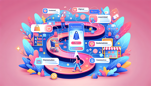 Illustration of personalized shopping experience on a Shopify store