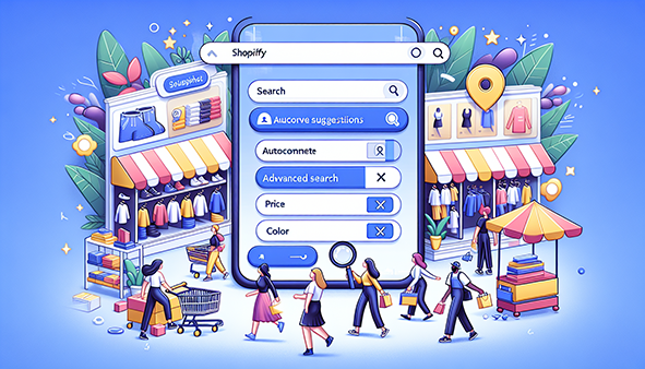 Illustration of enhanced product search and navigation on Shopify